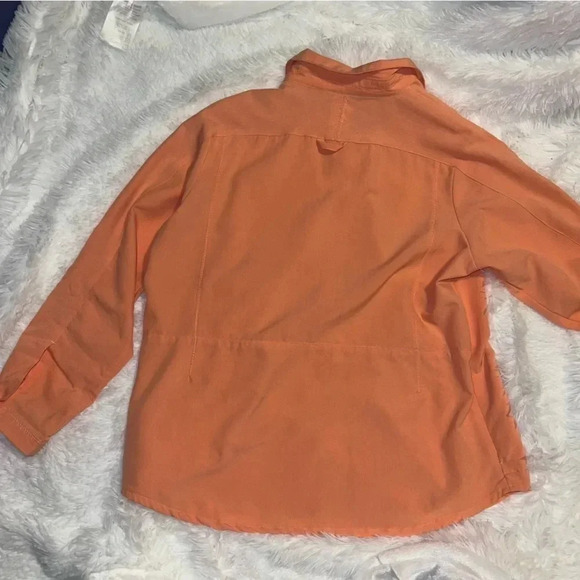 Womens Woolrich Button Up Top Size Extra Large Coral / Orange Color Lightweight - Picture 10 of 11